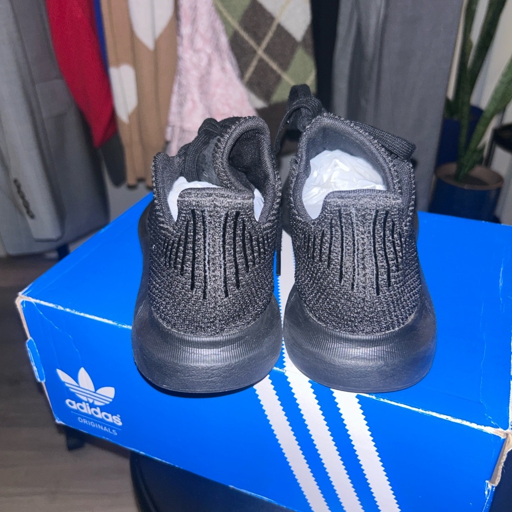 Adidas Kids Black Swift Run Sneakers - Picture 4 of 4